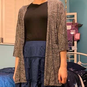 Grey LulaRoe Striped Cardigan